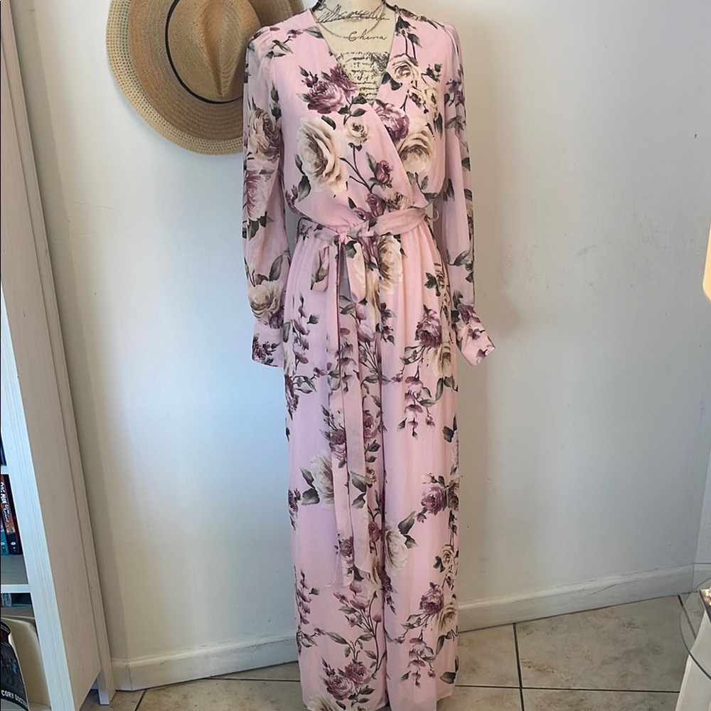 Miss Avenue | Women’s Floral Pink Jumpsuit Size Small